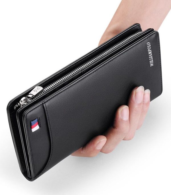 WILLIAMPOLO Genuine Leather Long Clutch Zipper Wallet LLW 115 - Image 3