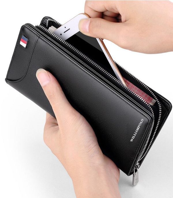 WILLIAMPOLO Genuine Leather Long Clutch Zipper Wallet LLW 115 - Image 5