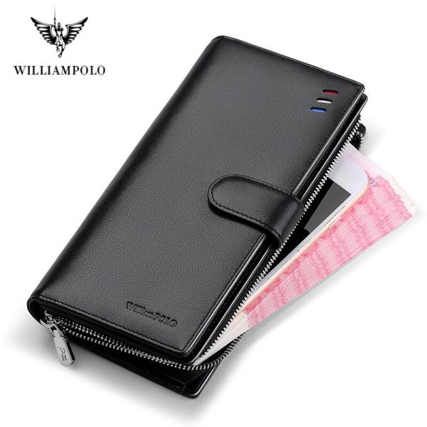High quality genuine leather long men’s wallet pl303 - Image 2