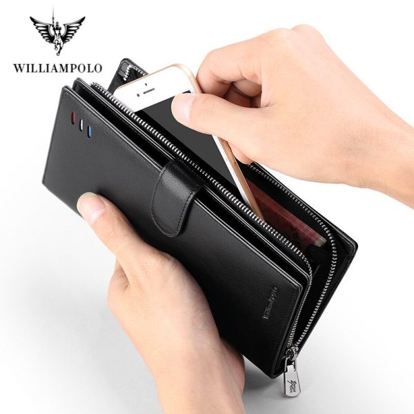High quality genuine leather long men’s wallet pl303 - Image 5