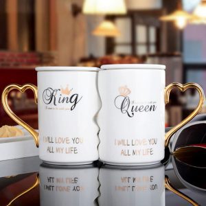 Couple Cup Ceramic Kiss Mug Valentine’s Day Wedding Birthday Gift