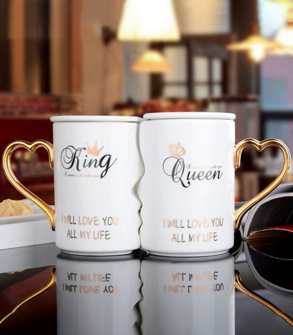 Couple Cup Ceramic Kiss Mug Valentine’s Day Wedding Birthday Gift