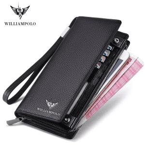 WilliamPOLO New Zipper Hasp Design Business Phone For Credit Cards Gift LLW 116