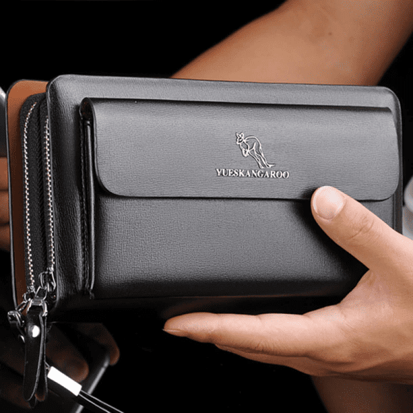 Luxury wallet men clutch bag double zippers Long wallet carteira large capacity purse business Coin Purses