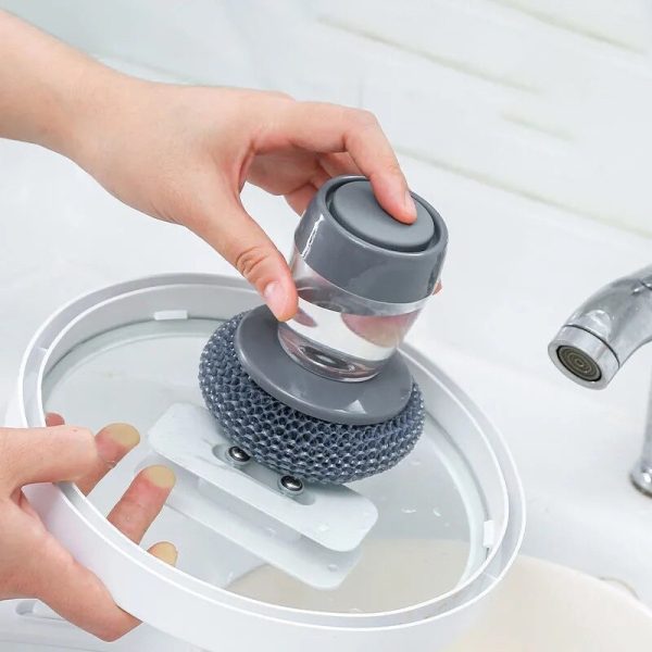 Automatic Push-Type Dishwashing Scrubber