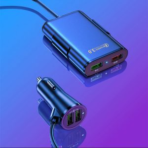 4-ports USB Car Quick Charger (Black)-CPH005