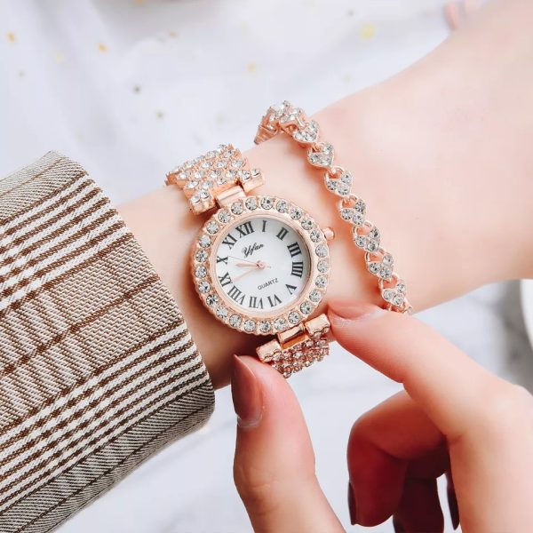 Rhinestone Quartz Wrist Watch for women - Image 2