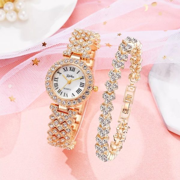 Rhinestone Quartz Wrist Watch for women