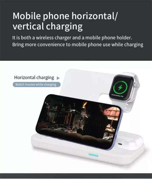 3 in 1 15W fast wireless charger stand - Image 2