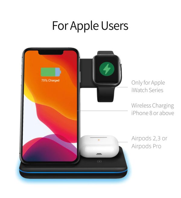 3 in 1 15W fast wireless charger stand - Image 5
