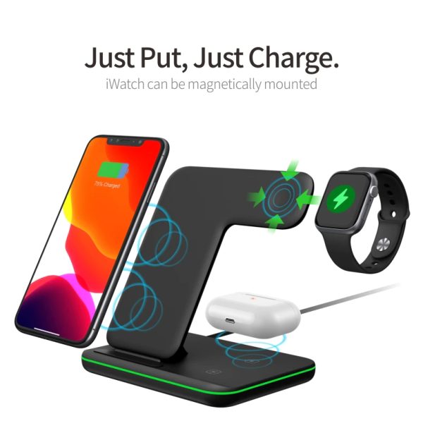 3 in 1 15W fast wireless charger stand - Image 4