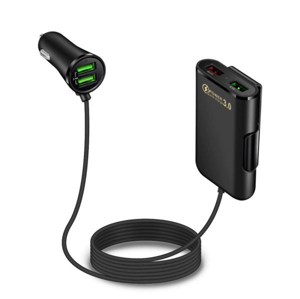 4-ports USB Car Quick Charger (Black)-CPH005 - Image 4