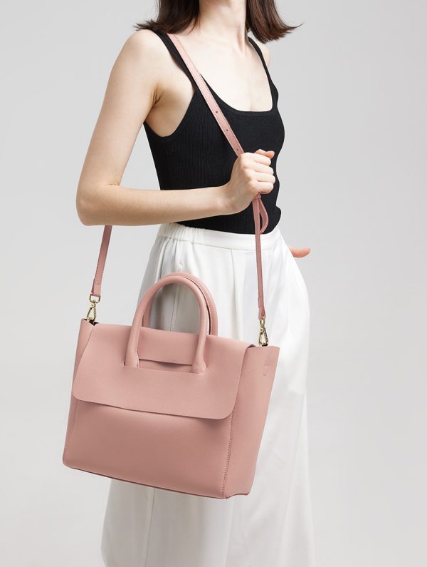 Classy Top Handle Women Bag Pink - Image 3
