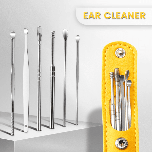 6 PCS Portable Ear Cleaner Set With Leather Case