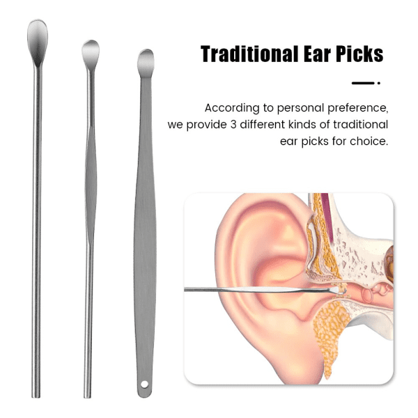 6 PCS Portable Ear Cleaner Set With Leather Case - Image 6