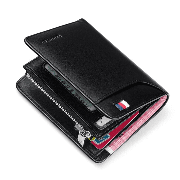 Genuine Leather Short Purse Zipper Wallet - Image 4