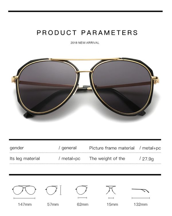 Vintage Pilot Sunglasses for Men & Women (MSBL-MSBS-MSPS) - Image 4