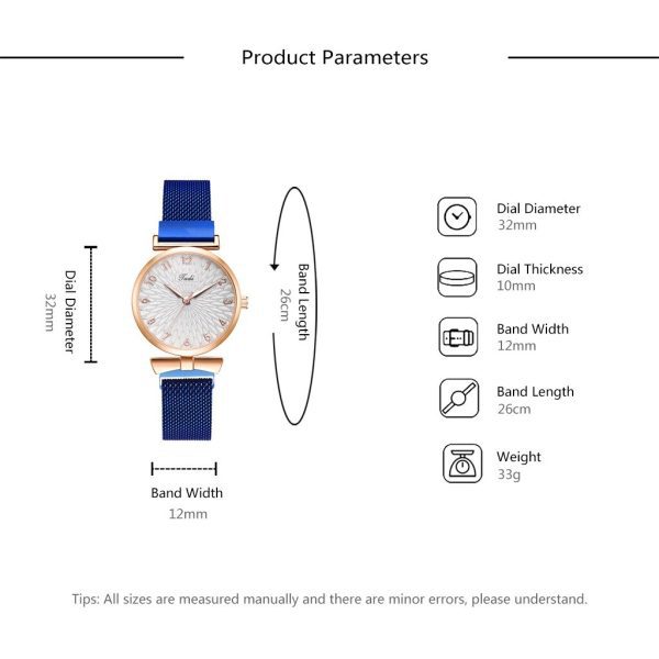 Magnetic Mesh Band Woman Watch with Bracelet - ZWMC005 - Image 2