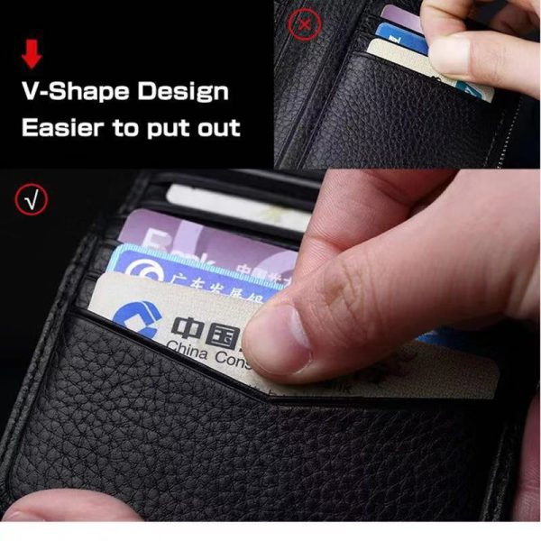 WILLIAMPOLO Short Bifold Slim Genuine Leather Mens Wallet - Image 5