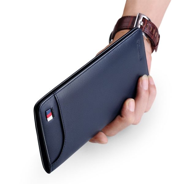 WilliamPOLO Men’s long leather wallet BLUE - Image 3