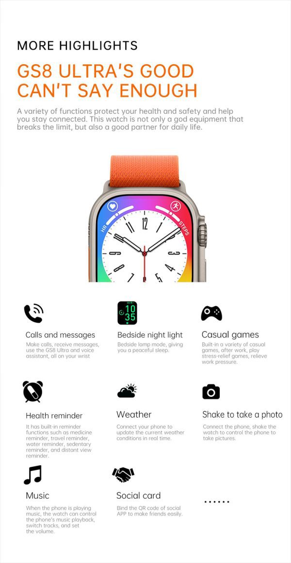 GS Ultra 8 Sports Smart Watch - Image 2