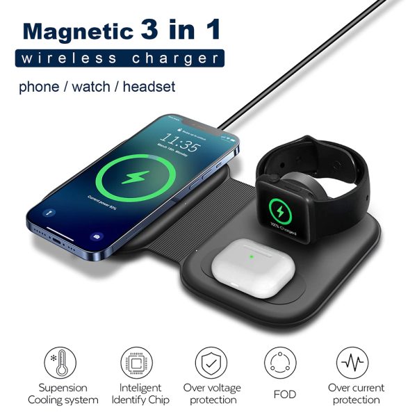 Portable 15W Foldable 3in1 Wireless Charging Station - Image 3