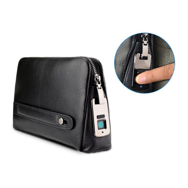 SEOR Anti-Theft Fingerprint Lock Leather Handbags