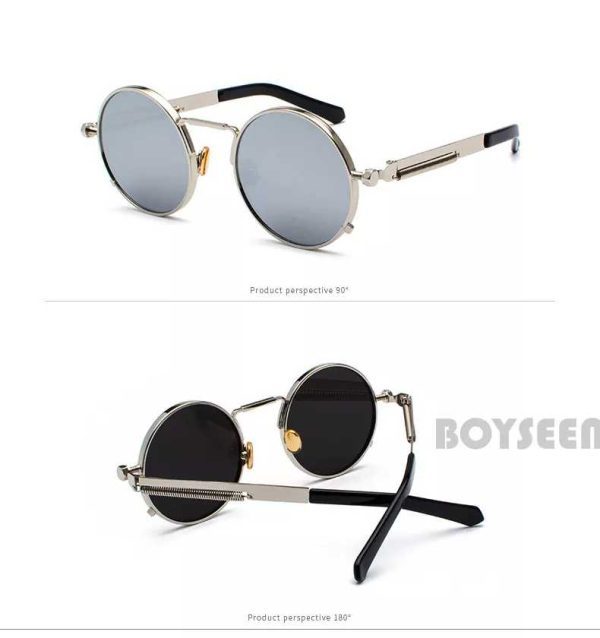 Fashion Round Framed Metal Sunglasses - Image 5