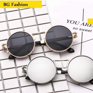 Fashion Round Framed Metal Sunglasses