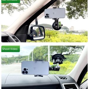 Car Suction Cup Phone Holder for recording video 360 Angle