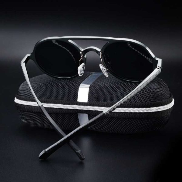 Men's Polarized Sunglasses Retro Round Frame XIBS001 - Image 7