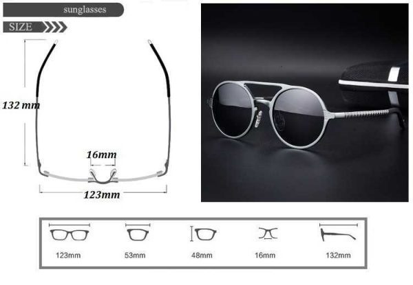 Men's Polarized Sunglasses Retro Round Frame XIBS001 - Image 5