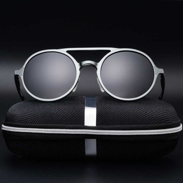 Men's Polarized Sunglasses Retro Round Frame XIBS001