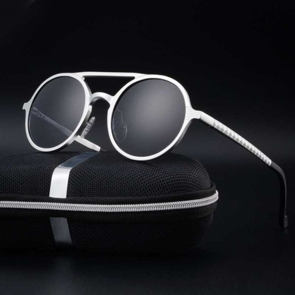 Men's Polarized Sunglasses Retro Round Frame XIBS001 - Image 2