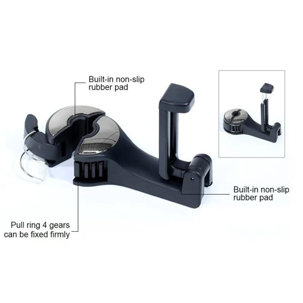 2 in 1 Car Headrest Hook+Phone Holder - Image 4