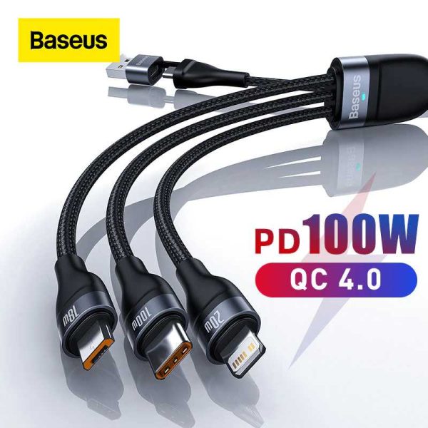 Baseus Two for Three Fast Charging Data Cable