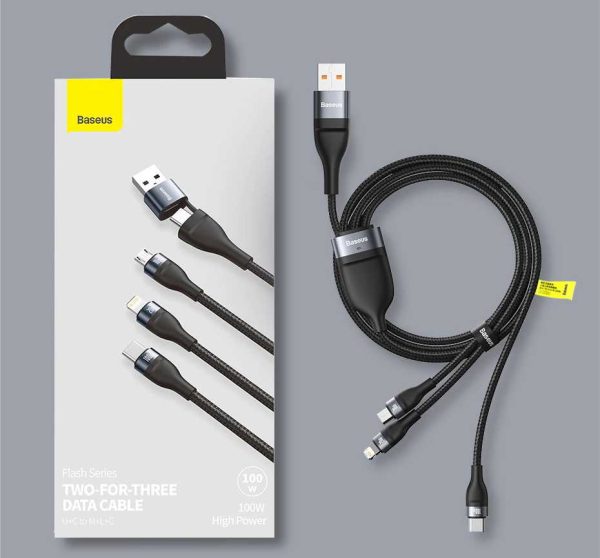 Baseus Two for Three Fast Charging Data Cable - Image 6