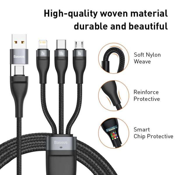 Baseus Two for Three Fast Charging Data Cable - Image 4