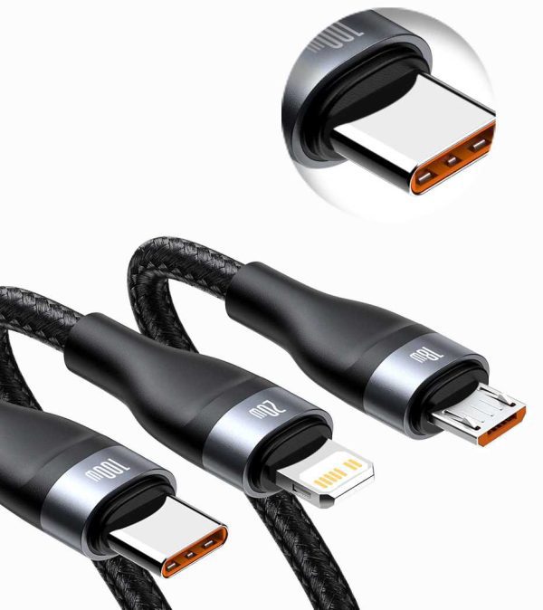 Baseus Two for Three Fast Charging Data Cable - Image 2