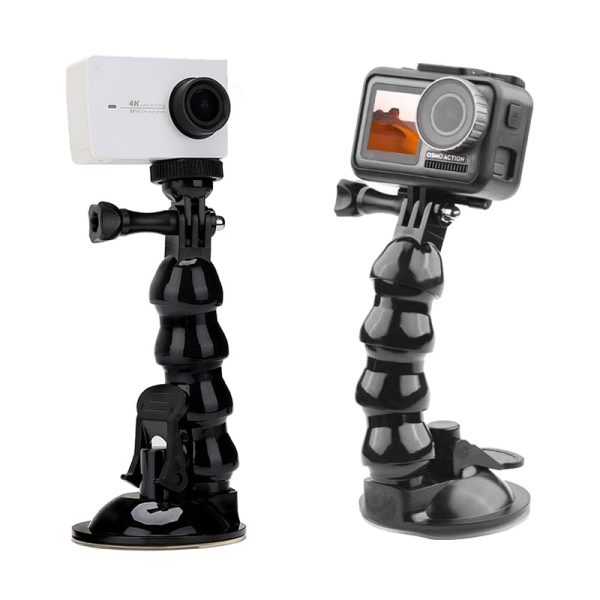 Car Suction Cup Holder With Action Camera Phone Clip - Image 3