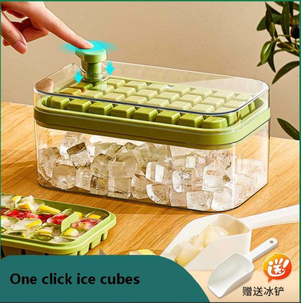 2 in 1 Pop Ice Cube Tray with Lid and Bin
