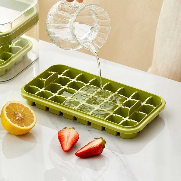 2 in 1 Pop Ice Cube Tray with Lid and Bin - Image 3