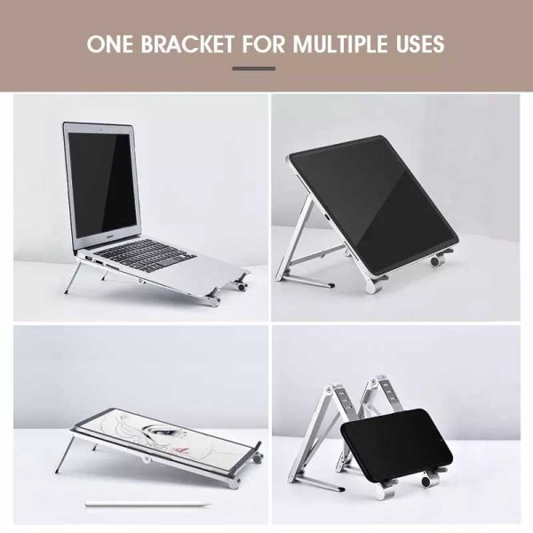 3 in 1 Mini Portable Metal Folding Laptop Stand - Image 6