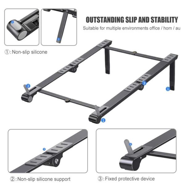 3 in 1 Mini Portable Metal Folding Laptop Stand - Image 5