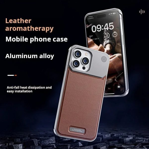 Luxury Leather Metal Phone Case For Iphone - Image 2