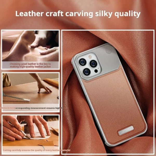 Luxury Leather Metal Phone Case For Iphone - Image 3