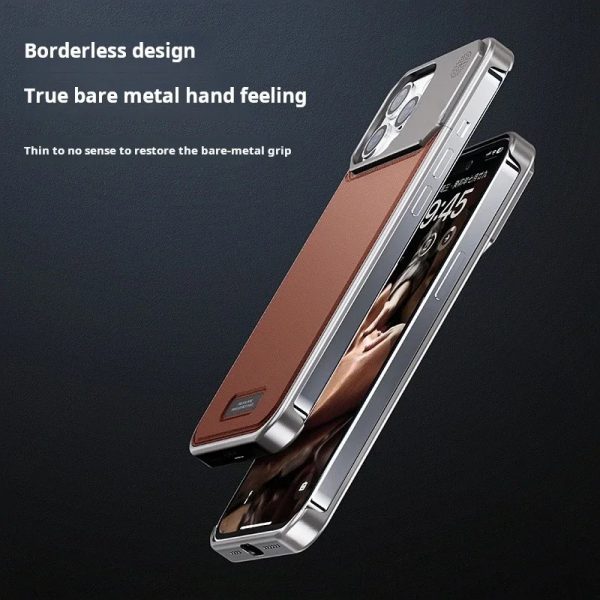 Luxury Leather Metal Phone Case For Iphone - Image 5